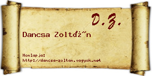 Dancsa Zoltán névjegykártya